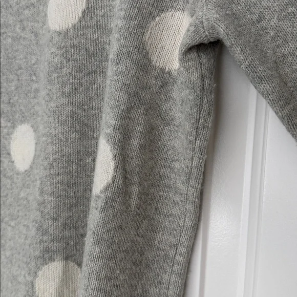 J. Crew Gray and Cream/White Polka Dot Roll Neck Sweater - Picture 5 of 10